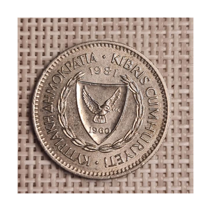 Cyprus 50 Mils 1981 KM-41 VF