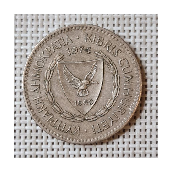 Cyprus 100 Mils 1974 KM-42 VF