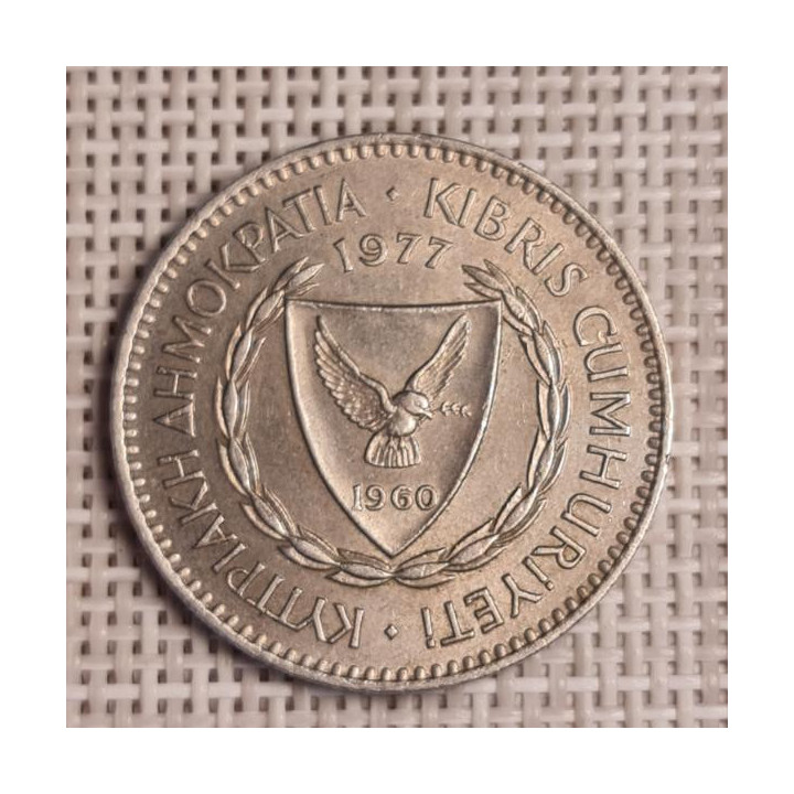 Cyprus 100 Mils 1977 KM-42 VF