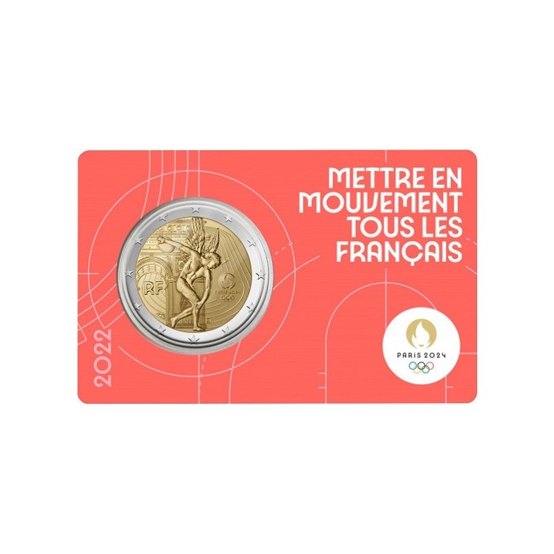 France 2 Euro 2022 "Olympic Games" BU (Coin Card Red)