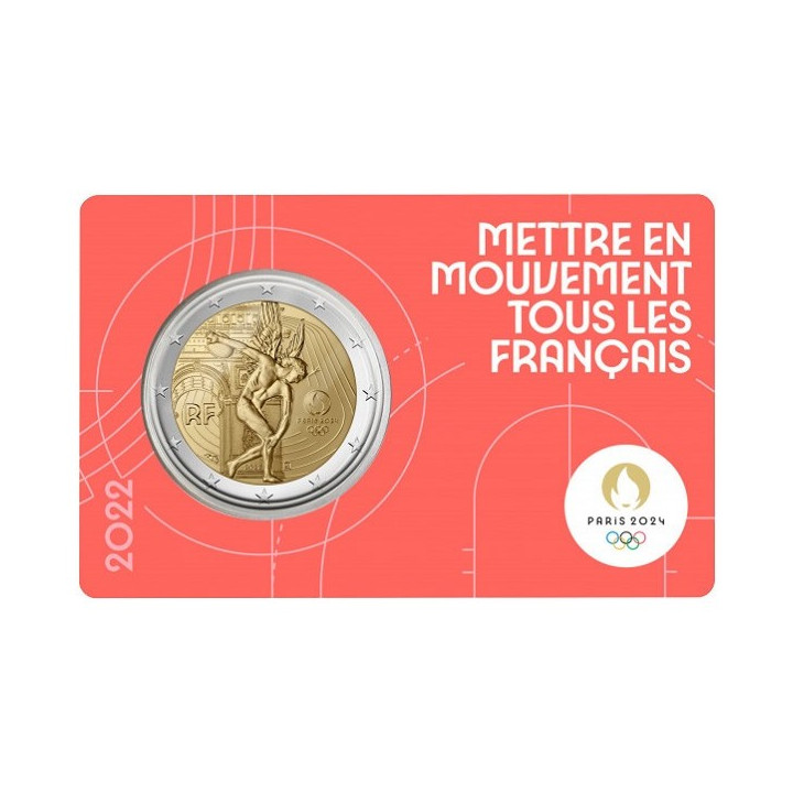 France 2 Euro 2022 "Olympic Games" BU (Coin Card Red)