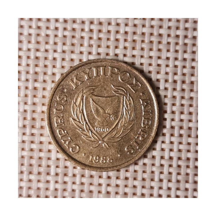 Cyprus 2 Cents 1988 KM-54.2 VF