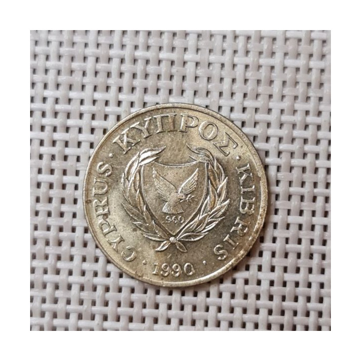 Cyprus 2 Cents 1990 KM-54.2 VF