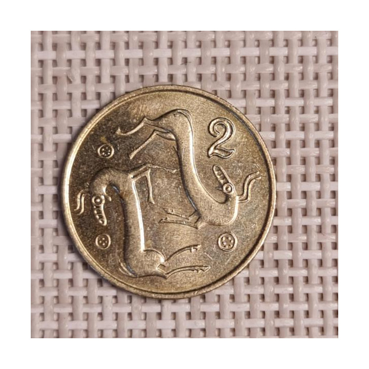 Cyprus 2 Cents 1992 KM-54.3 VF