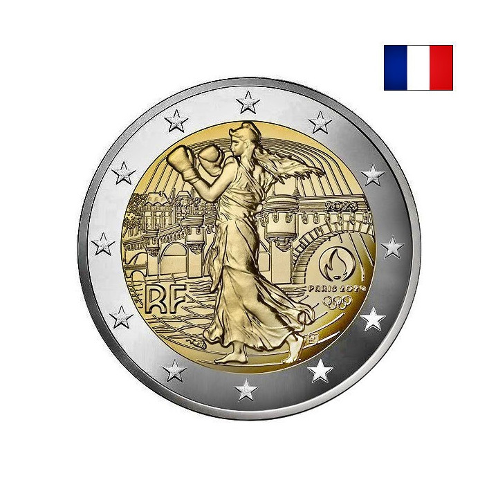 France 2 Euro 2023 "Olympic Games" BU (Coin Card Red)