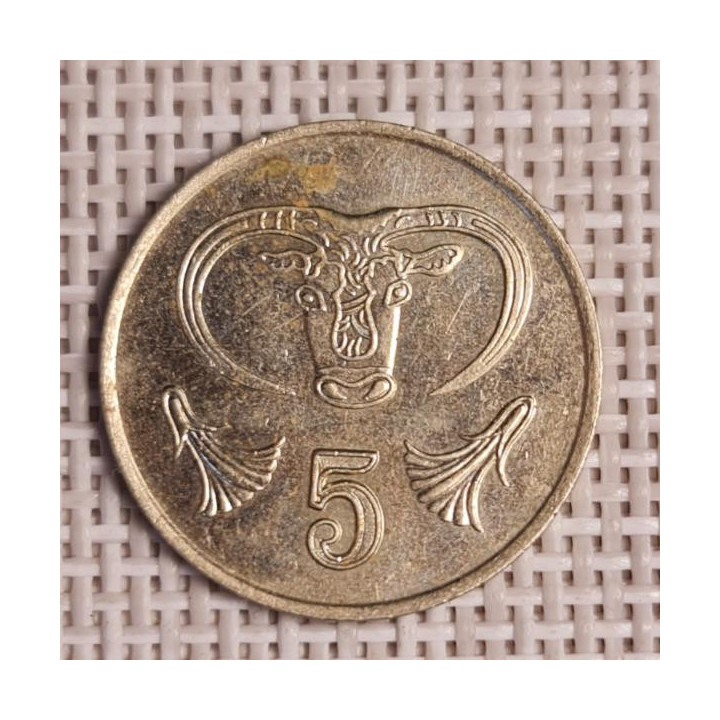 Cyprus 5 Cents 1987 KM-55.2 VF