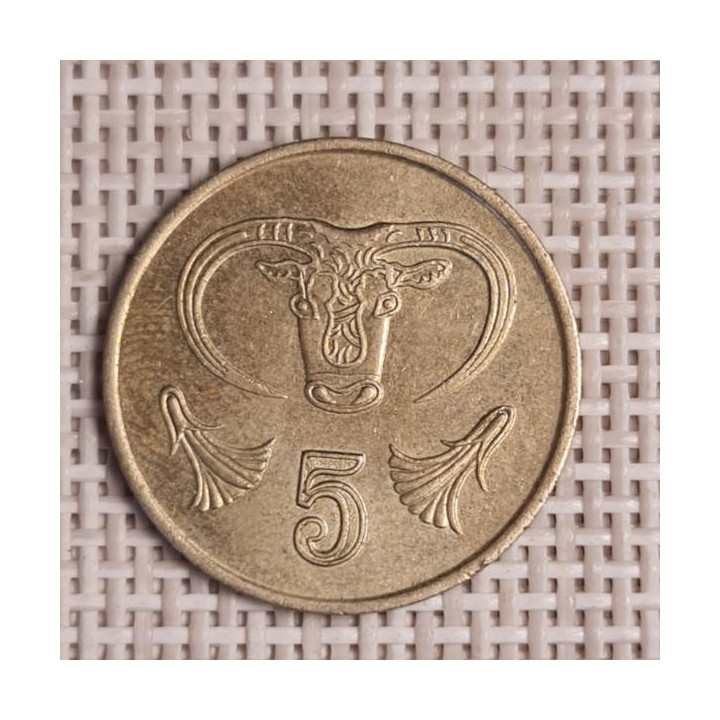 Cyprus 5 Cents 1990 KM-55.2 VF