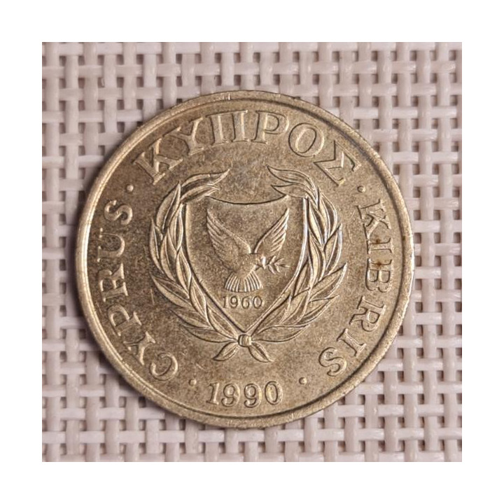Cyprus 5 Cents 1990 KM-55.2 VF