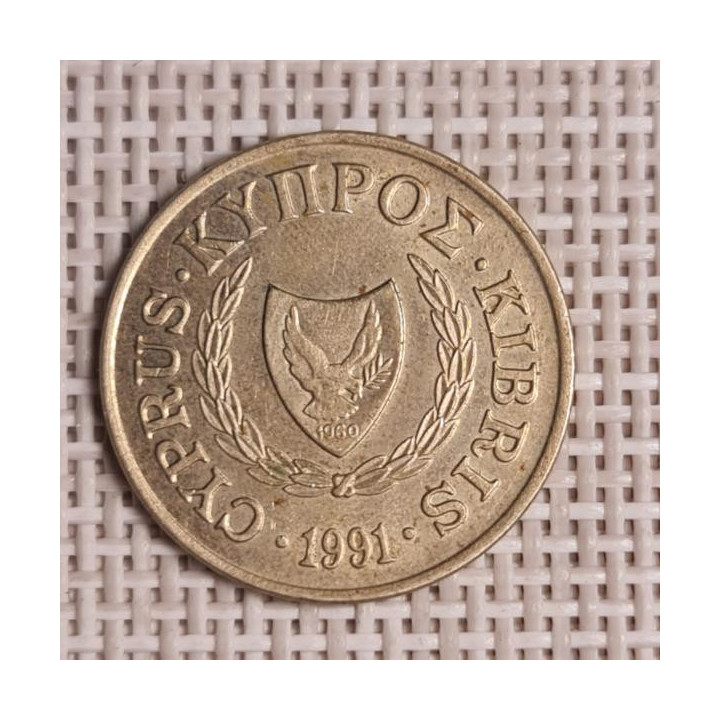 Cyprus 5 Cents 1991 KM-55.3 VF