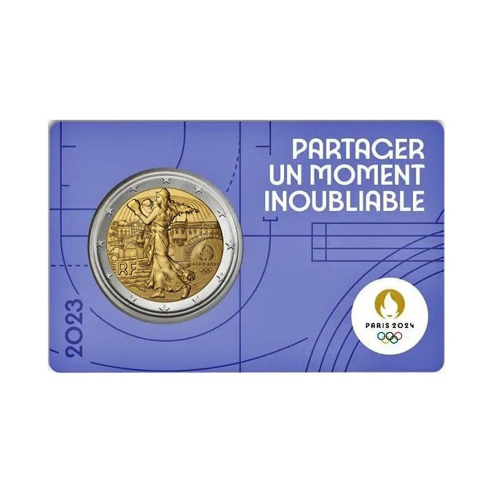 France 2 Euro 2023 "Olympic Games" BU (Coin Card Purple)