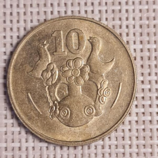 Cyprus 10 Cents 1983 KM-56.1 VF
