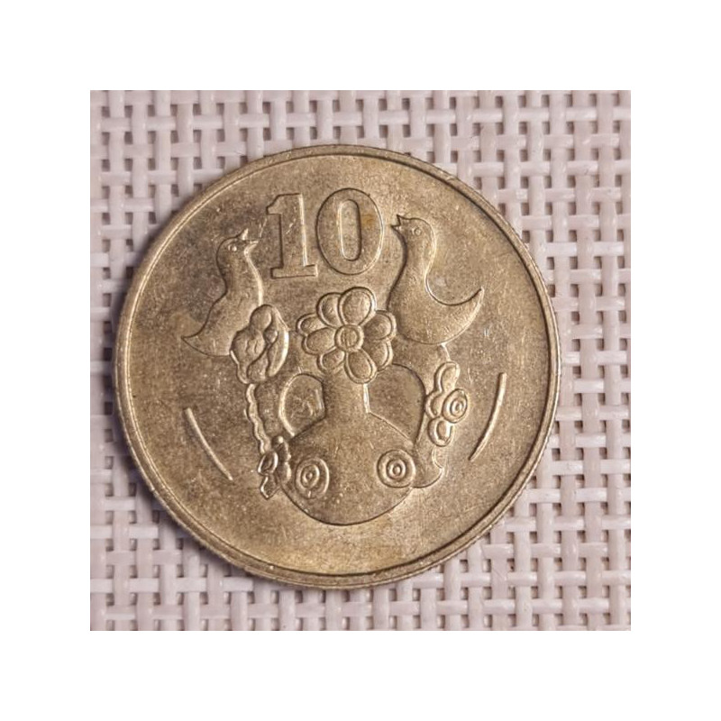 Cyprus 10 Cents 1983 KM-56.1 VF