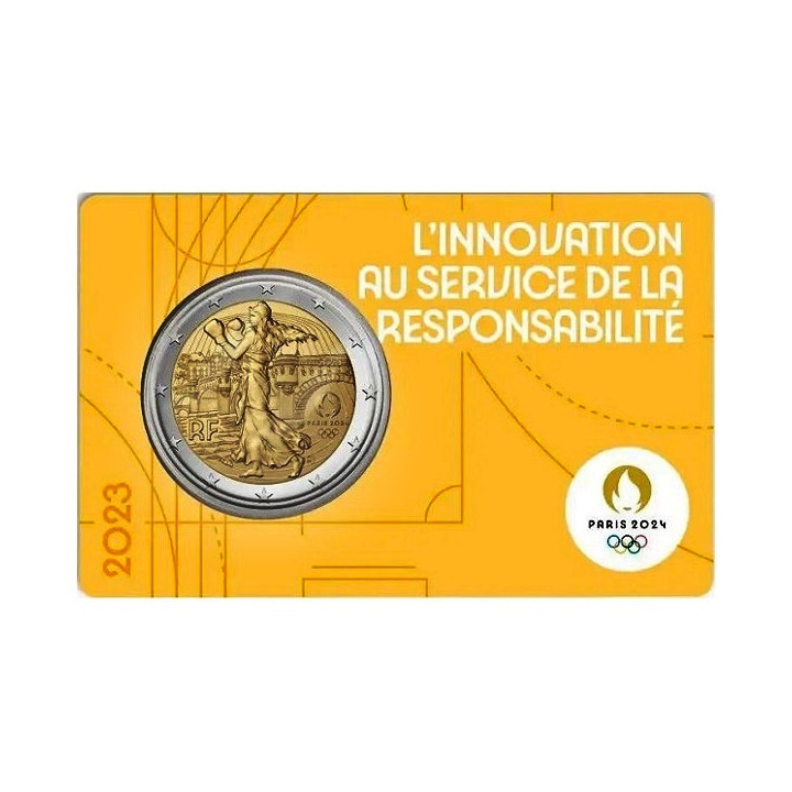 France 2 Euro 2023 "Olympic Games" BU (Coin Card Yellow)