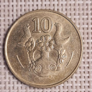 Cyprus 10 Cents 1985 KM-56.2 VF