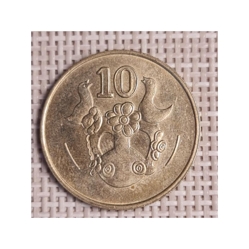 Cyprus 10 Cents 1985 KM-56.2 VF