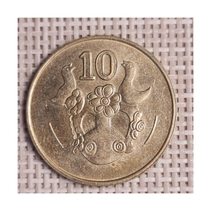 Cyprus 10 Cents 1985 KM-56.2 VF