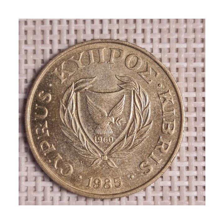 Cyprus 10 Cents 1985 KM-56.2 VF