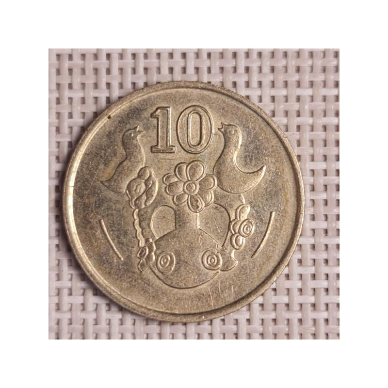Cyprus 10 Cents 1988 KM-56.2 VF