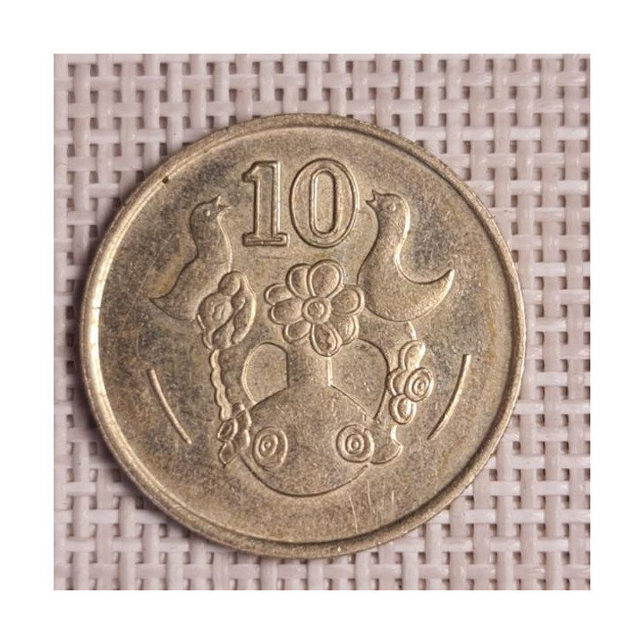 Cyprus 10 Cents 1988 KM-56.2 VF