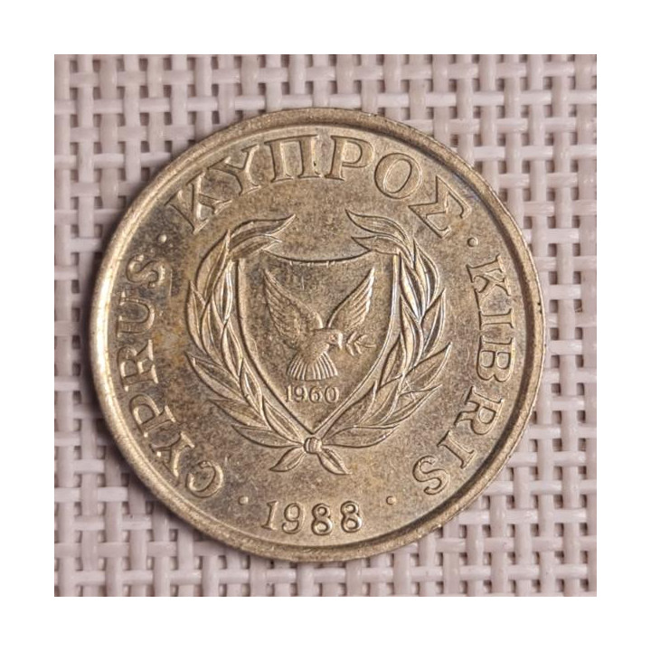 Cyprus 10 Cents 1988 KM-56.2 VF