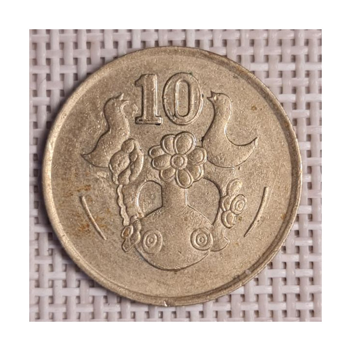Cyprus 10 Cents 1990 KM-56.2 VF