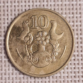 Cyprus 10 Cents 1991 KM-56.3 VF