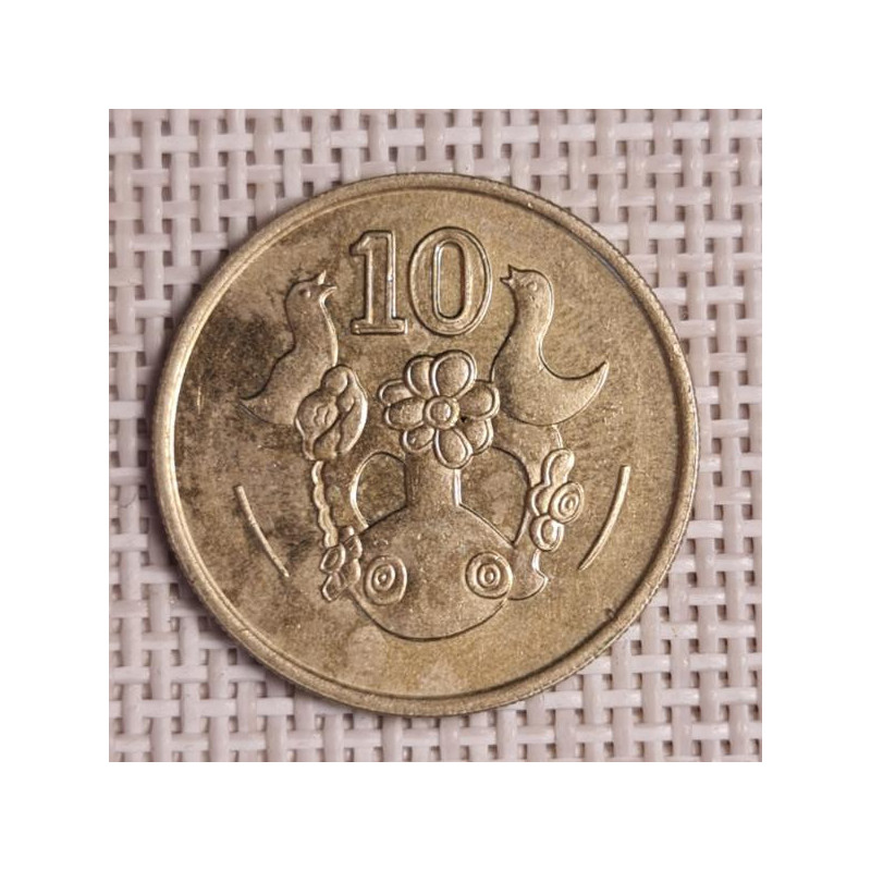 Cyprus 10 Cents 1991 KM-56.3 VF