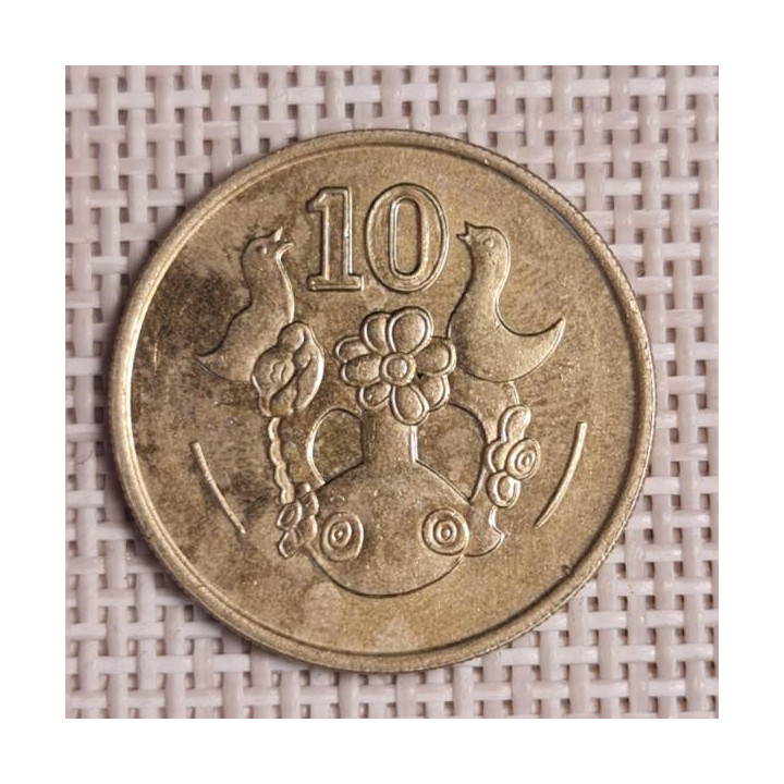 Cyprus 10 Cents 1991 KM-56.3 VF