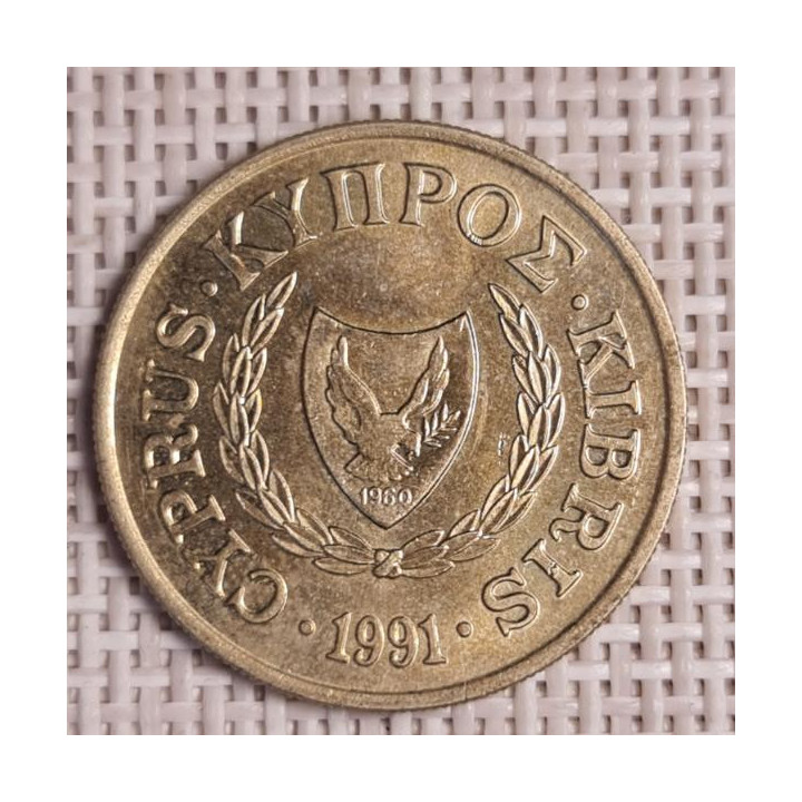 Cyprus 10 Cents 1991 KM-56.3 VF