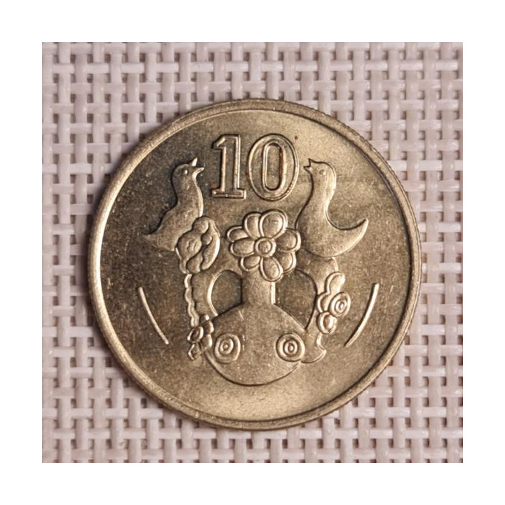 Cyprus 10 Cents 1992 KM-56.3 VF