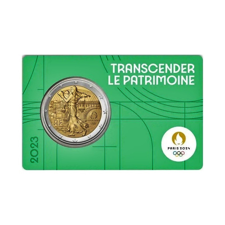 France 2 Euro 2023 "Olympic Games" BU (Coin Card Green)