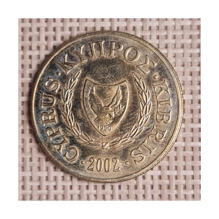 Cyprus 10 Cents 2002 KM-56.3 VF