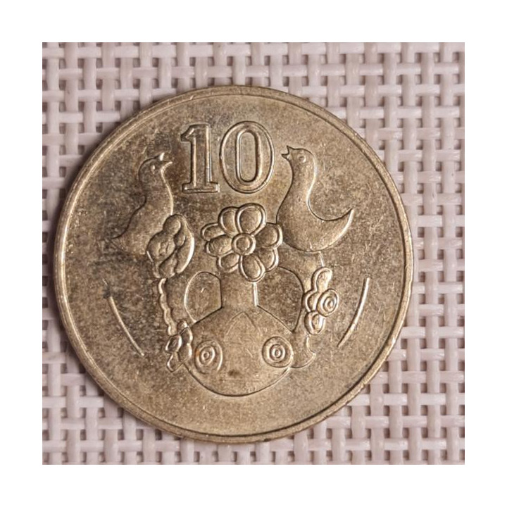 Cyprus 10 Cents 2004 KM-56.3 VF