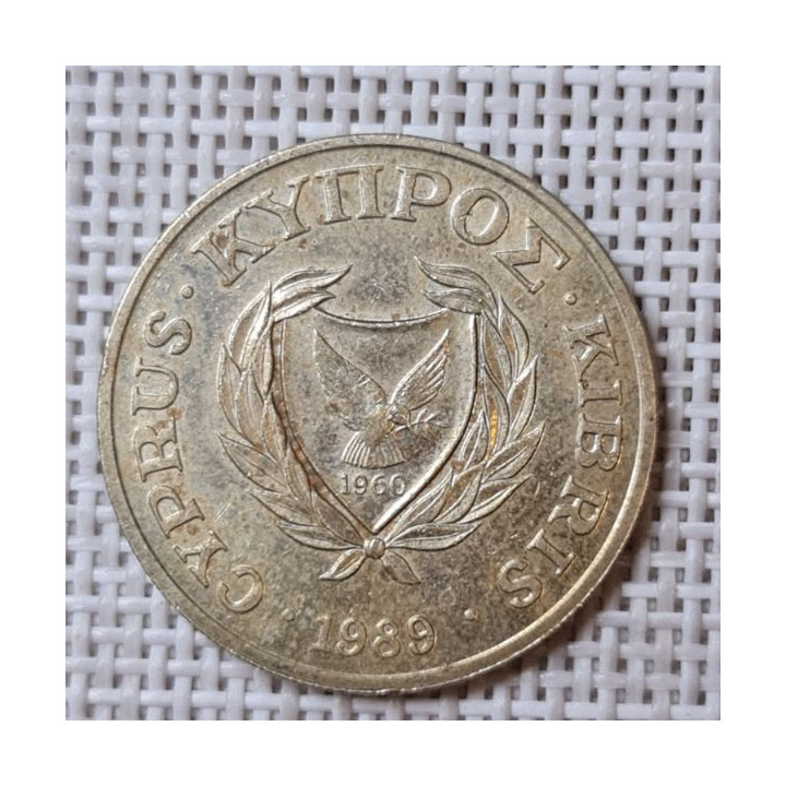 Cyprus 20 Cents 1989 KM-62.1 VF