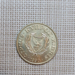 Cyprus 20 Cents 1990 KM-62.1 VF