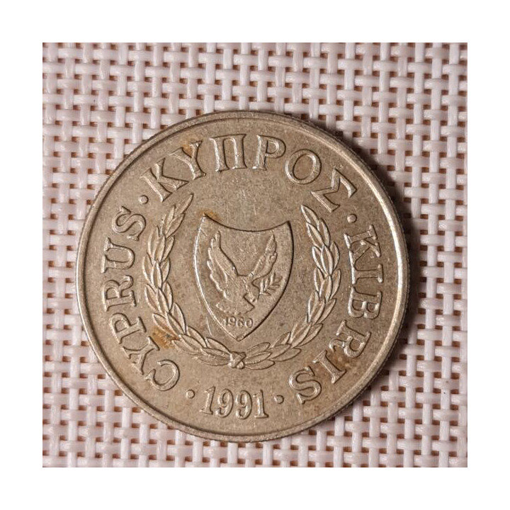 Cyprus 20 Cents 1991 KM-62.2 VF