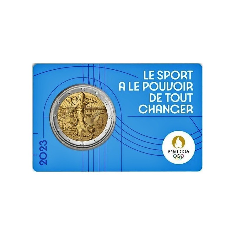 France 2 Euro 2023 "Olympic Games" BU (Coin Card Blue)