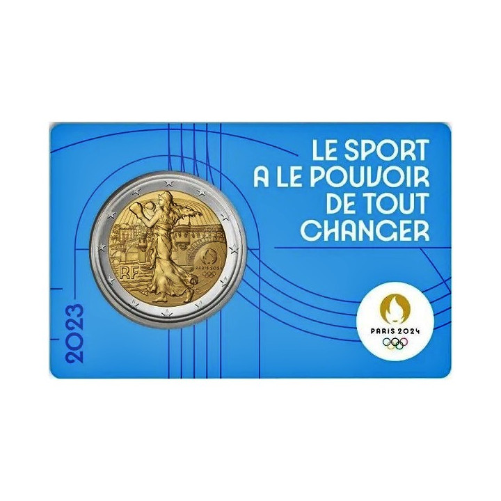 France 2 Euro 2023 "Olympic Games" BU (Coin Card Blue)