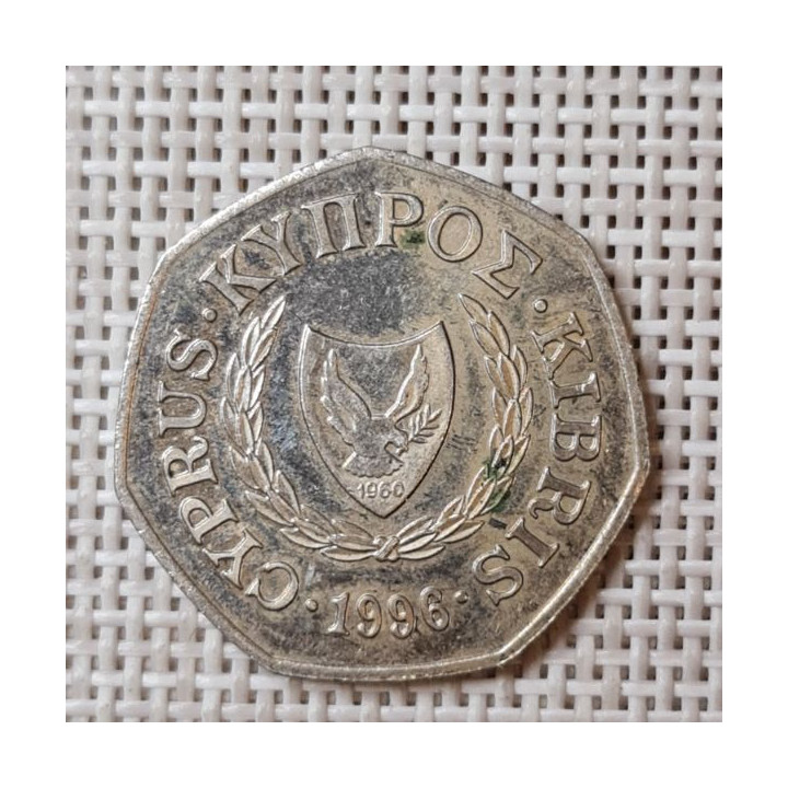 Cyprus 50 Cents 1996 KM-66 VF