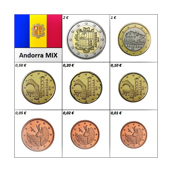 Andorra Euro Set (3,88€) 2016 - 2017 UNC