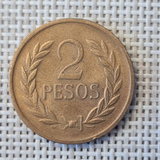 Colombia 2 Pesos 1977 KM-263 VF
