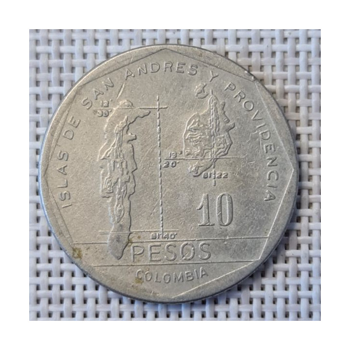 Colombia 10 Pesos 1981 KM-270 VF