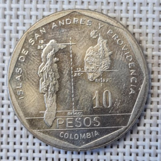 Colombia 10 Pesos 1981 KM-270 XF