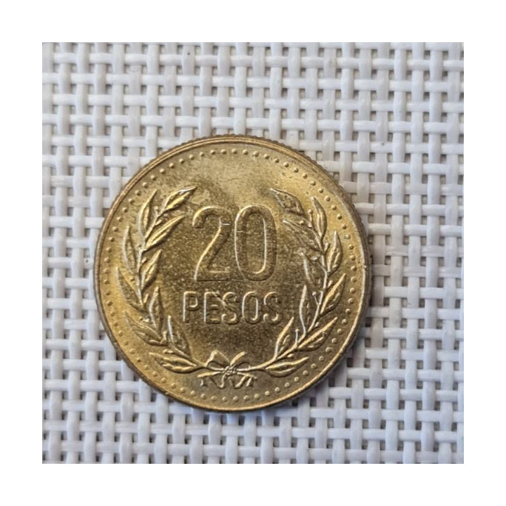 Colombia 20 Pesos 1989 KM-282 XF