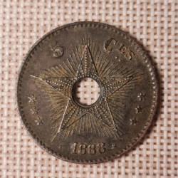 Congo Free State 5 Centimes 1888 KM-3 VF