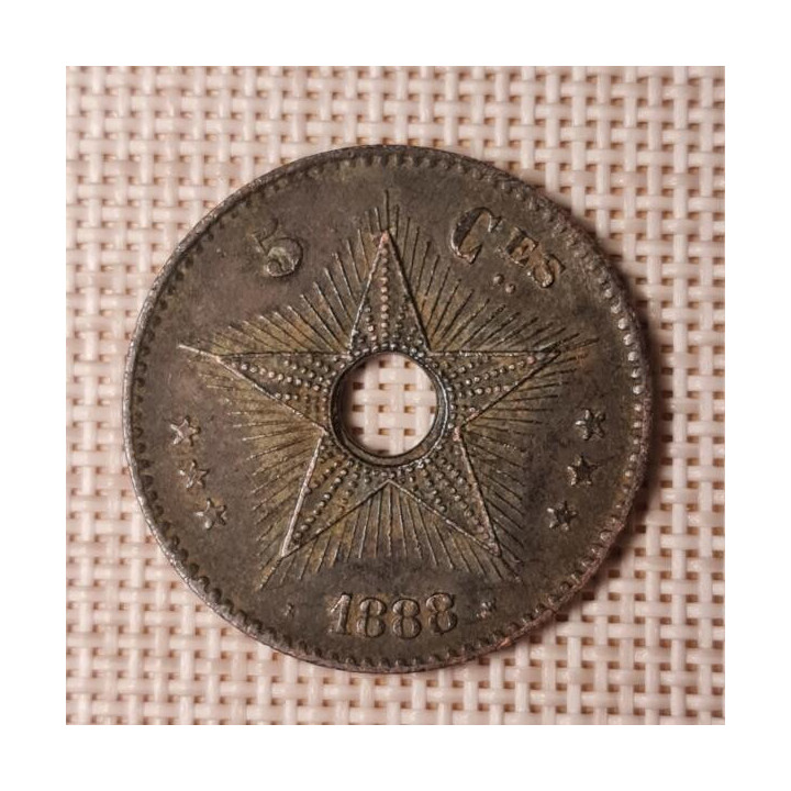 Congo Free State 5 Centimes 1888 KM-3 VF