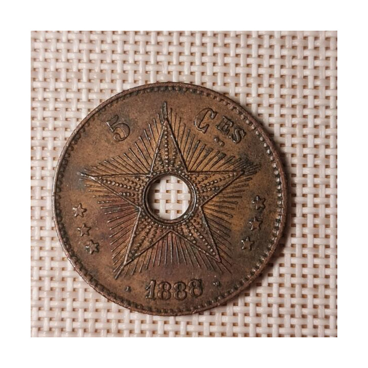 Congo Free State 5 Centimes 1888 KM-3 XF
