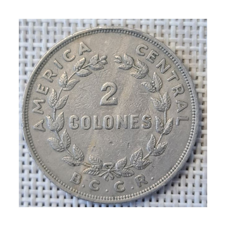 Costa Rica 2 Colones 1968 KM-187.2 VF