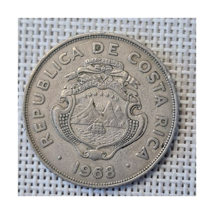 Costa Rica 2 Colones 1968 KM-187.2 VF