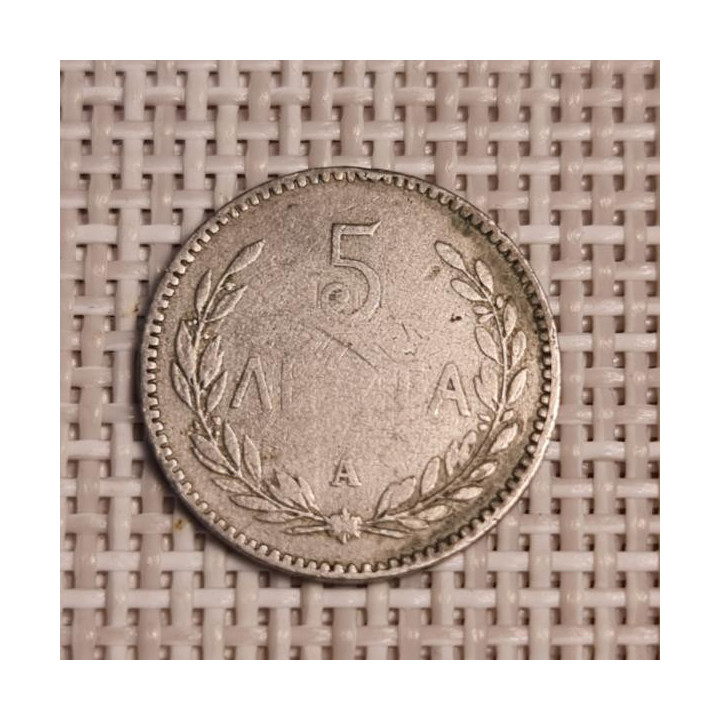 Crete 5 Lepta 1900 KM-3 VF